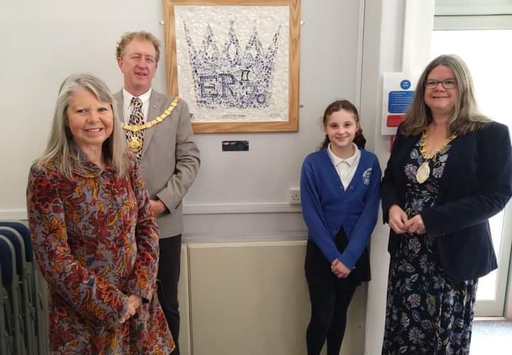 The Royal Crown mural is one of two created by Saltash schoolchildren that will be on permanent display at the town’s library.