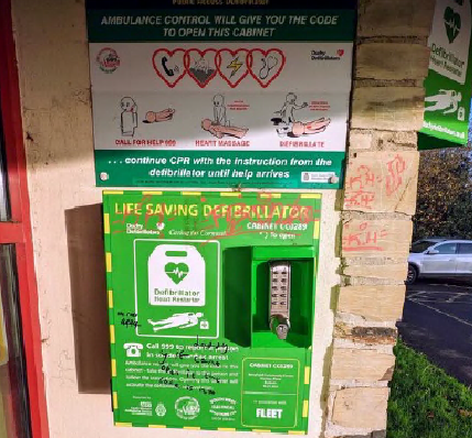 A life-saving defibrillator has been vandalised in Bodmin