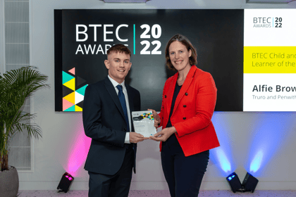 Cornish student claims top BTEC award