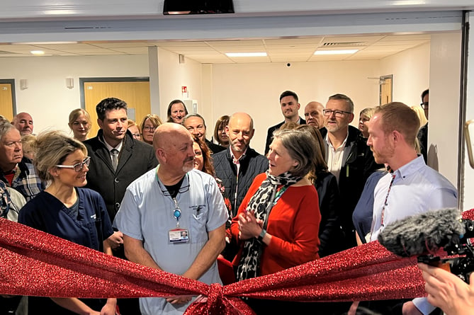 A sparkling red ribbon featured at the opening of the new Bodmin Community Diagnostic Centre at Bodmin Community Hospital on Friday