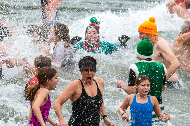 The New Year’s Day swim at Gorran Haven