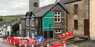 Historic building is shored up after car collided with it