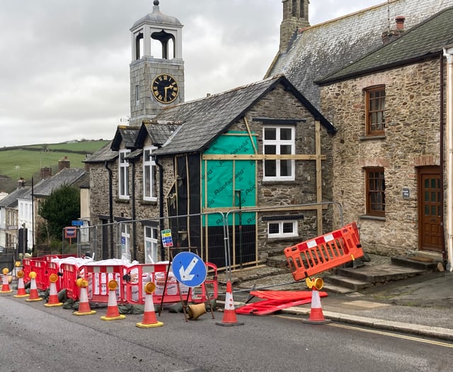 Historic building is shored up after car collided with it