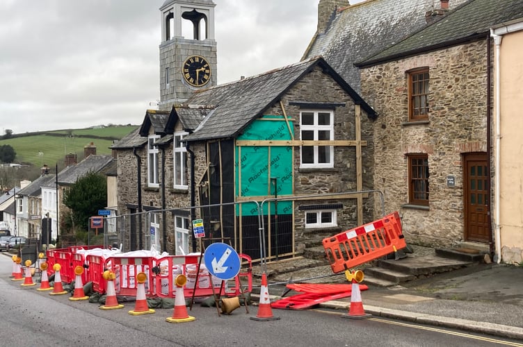 The damage caused to the Grampound with Creed Heritage Centre