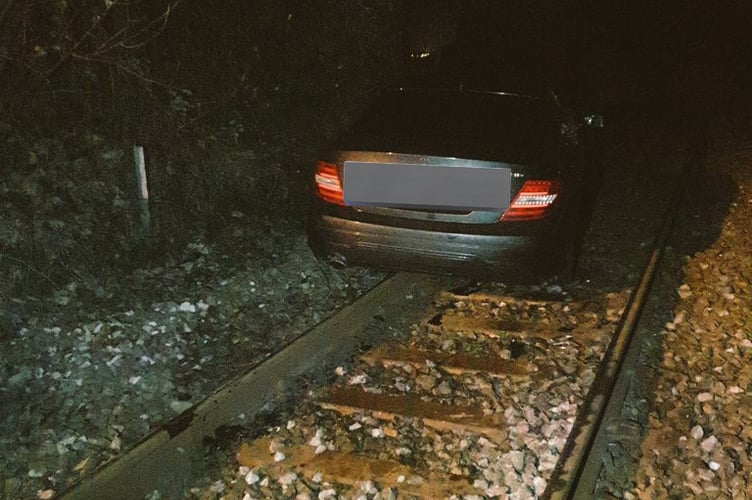 Car on track at Carbis Bay