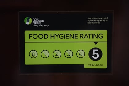 Food hygiene ratings handed to 21 Cornwall establishments