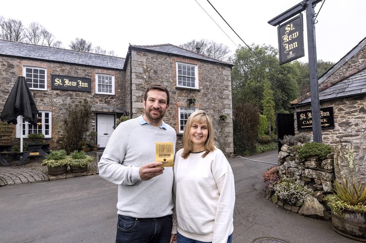 Mike Masters and Sarah Allen at the St kew Inn