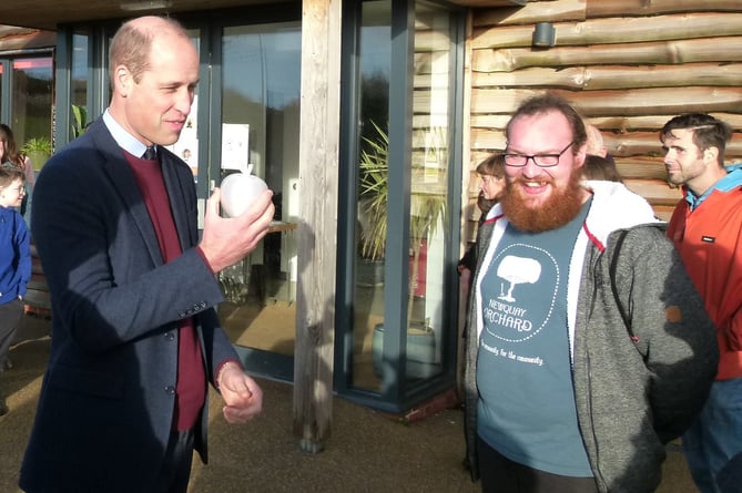 Prince William was presented with a 3D printed apple when he visited Newquay Orchard in November