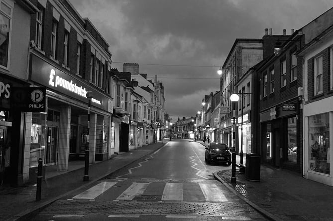 Camborne at night