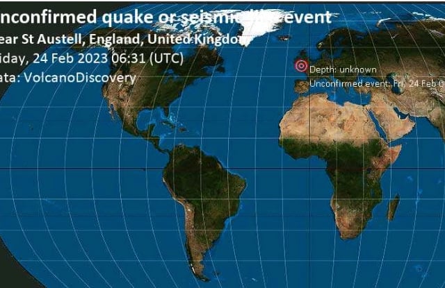 Cornwall 'hit by earthquake'