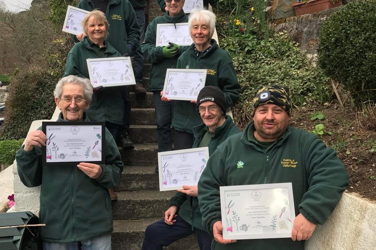 The Sunny Corner volunteers with their certificates