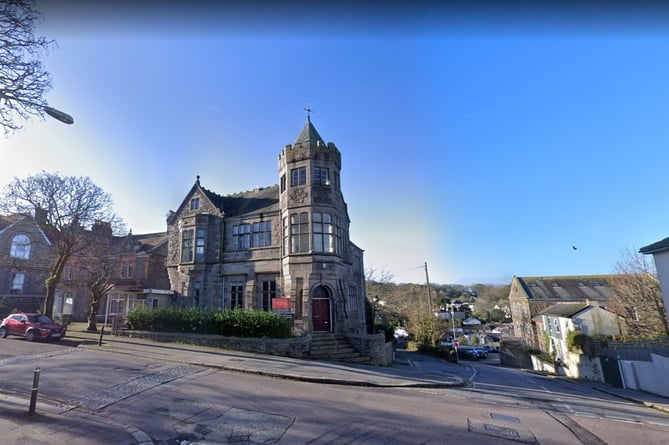 The Grade II listed former Redruth Library building which has been granted planning permission for the southern part of the building to be used for a pre-school and nursery