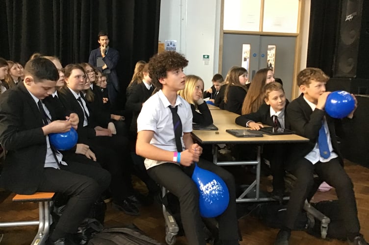 Pupils at Mount Bay Academy trying to come up with ideas to stop idling