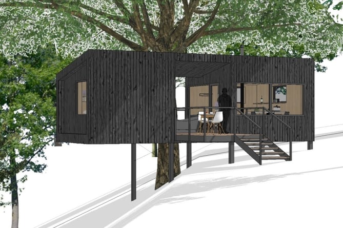 A 3D image of the proposed treehouses planned for a site at Pillaton, near Saltash