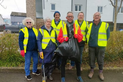 Group brave the weather to clean up Camborne
