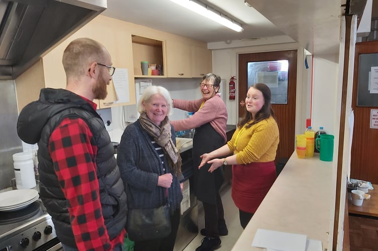 The teatime team including the Reverend Graham Adamson and and youth worker Hannah Green