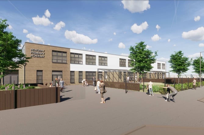 Image of the proposed entrance for the new Newquay Primary Academy which has been granted planning permission