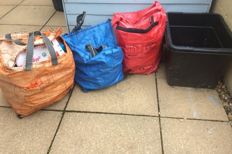 Recycling containers used in Cornwall 