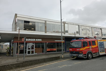 Part of town closed off after shop window blown in during Storm Noa
