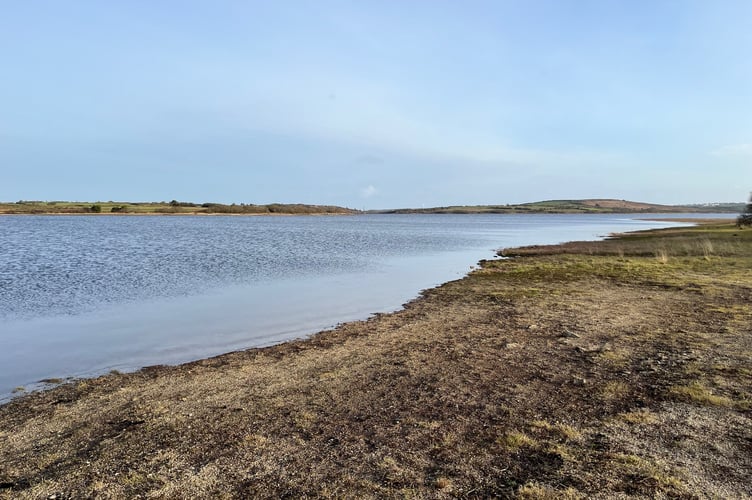 Stithians reservoir pictured in January - it currently stands at 60 per cent capacity.