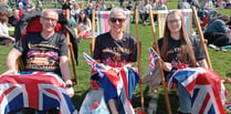 Crowds gather in Newquay to watch the Coronation on the big screen