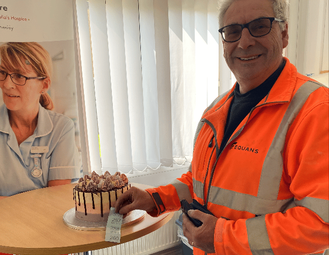 Imerys staff buying cakes to help Cornwall Hospice Care