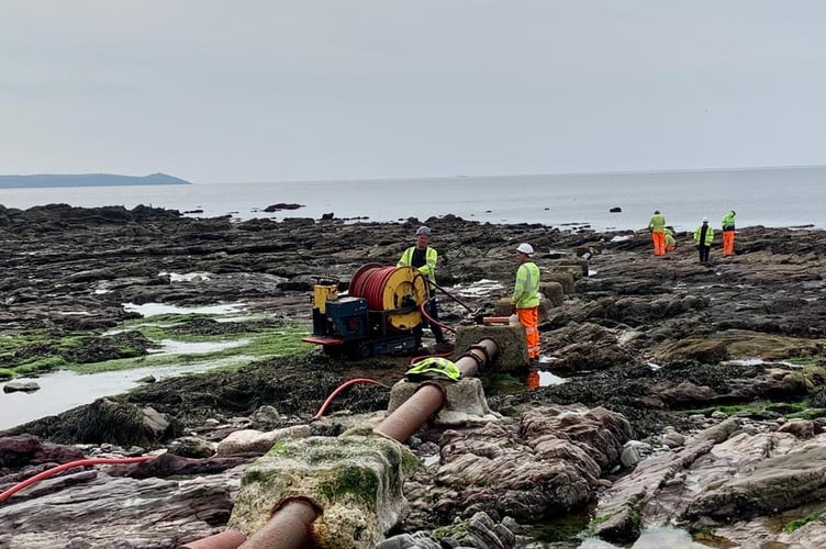 Tristan Rogers of Downderry spotted the South West Water crew on Downderry beach