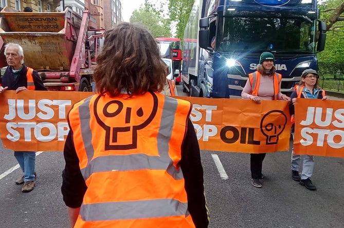 Just Stop Oil supporters are out marching again in central London. June 1 2023.