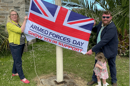 Flag raised in Newquay to show the town's support for Armed Forces Day