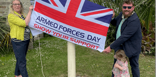 Flag raised in Newquay to show the town's support for Armed Forces Day