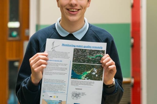 Cornwall’s Arthur Foster, 13, who has developed a satelitte sewage watch