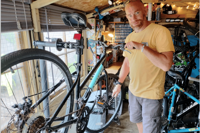 Newquay’s Matt Potter in his bike shed