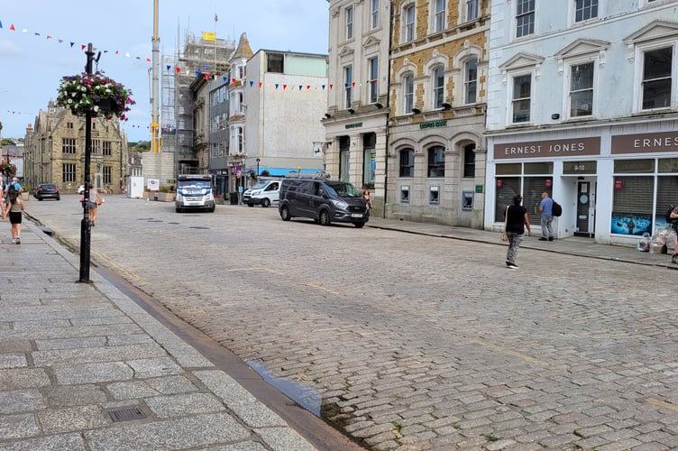 Boscawen Street on Tuesday after the removal of the planters