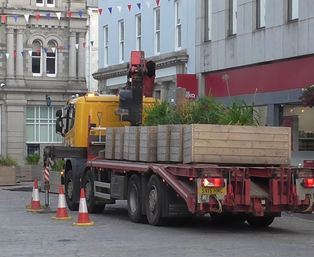 Controversial wooden planters removed from Truro city centre