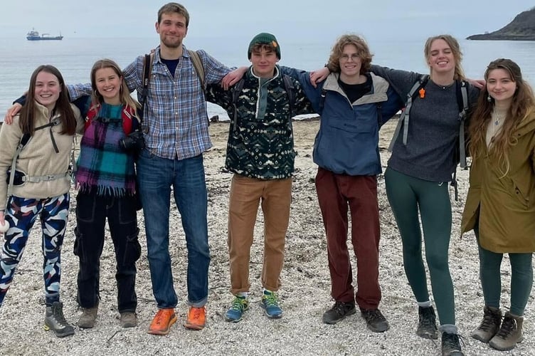 George Maddision training for the walk with fellow Cornish students