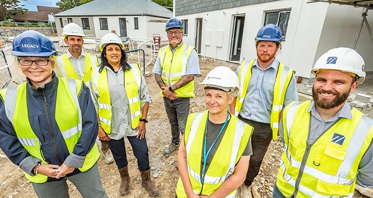 Legacy Homes customer care manager Carolyn Evans, Westward technical surveyor Shaun Rendle, Westward development officer Chetna Tucker, Legacy Homes project manager Graham Lamb, Westward project delivery manager Karen Hulbert, Legacy Homes site manager Joe Cole and Taylor Lewis employer’s agent Greg Robinson