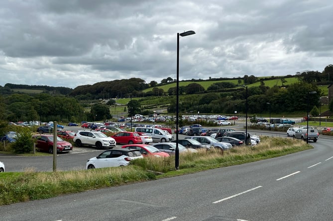 Part of the park and ride site at Tregurra, Truro 