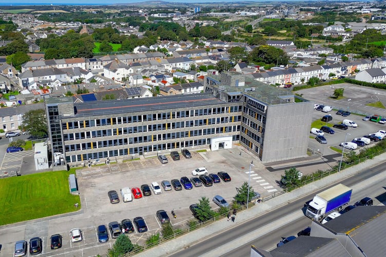 Cornwall Council\'s Dolcoath offices in Camborne are up for sale (Pic: Vickery Holman)