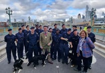 Cornish navy recruits help herd sheep in London