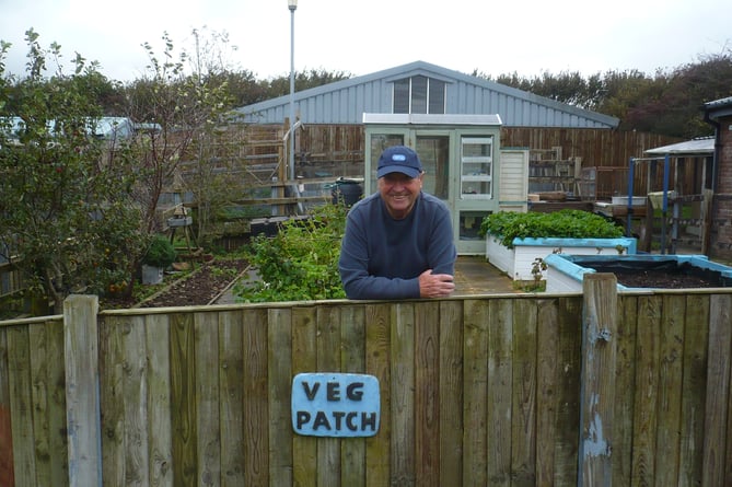 Stuart Hammond in the new vegetable patch at the RSPCA centre at Quoit