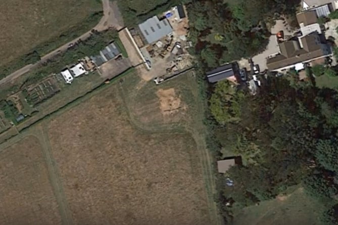 An aerial shot of where the site would be built near Porthtowan