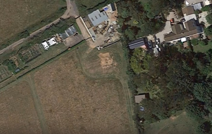 An aerial shot of where the site would be built near Porthtowan