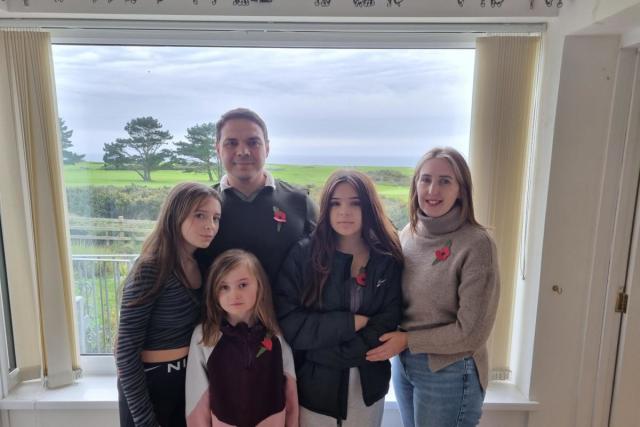 Royal Navy veteran Donna, Army veteran Mark, 13-year-old Grace, 12-year-old Mollie, and eight-year-old Olivia