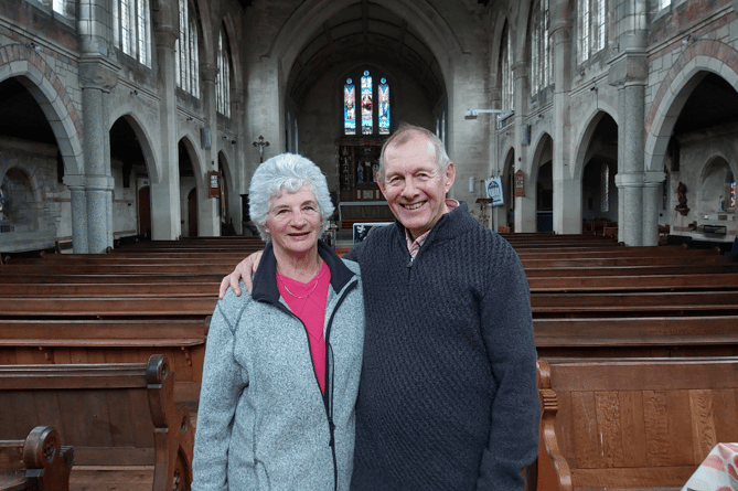 Joan and David Doble inside St Andrew’s Church