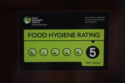 Food hygiene ratings handed to 25 Cornwall establishments