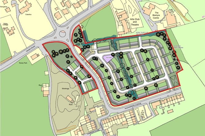 The site in St Austell where 150 new homes are planned