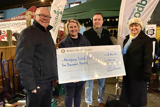 The Rotary Club of Newquay donation