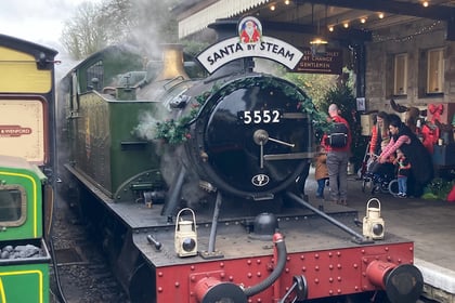 Santa receives an unusual request on board a stream train