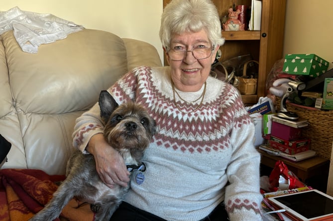 Jan Salmon with one of her pet Westies