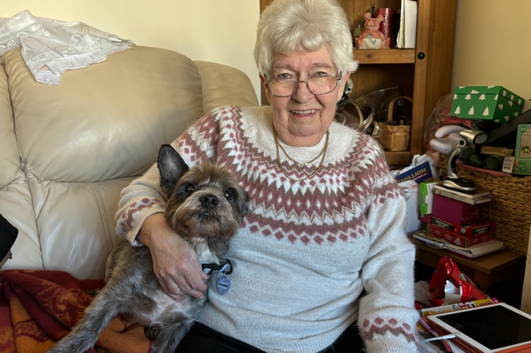 Jan Salmon with one of her pet Westies